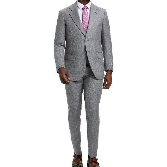 Stone Grey Double Breasted Vest Stacy Adams Men's Suit - Picture 5 of 6